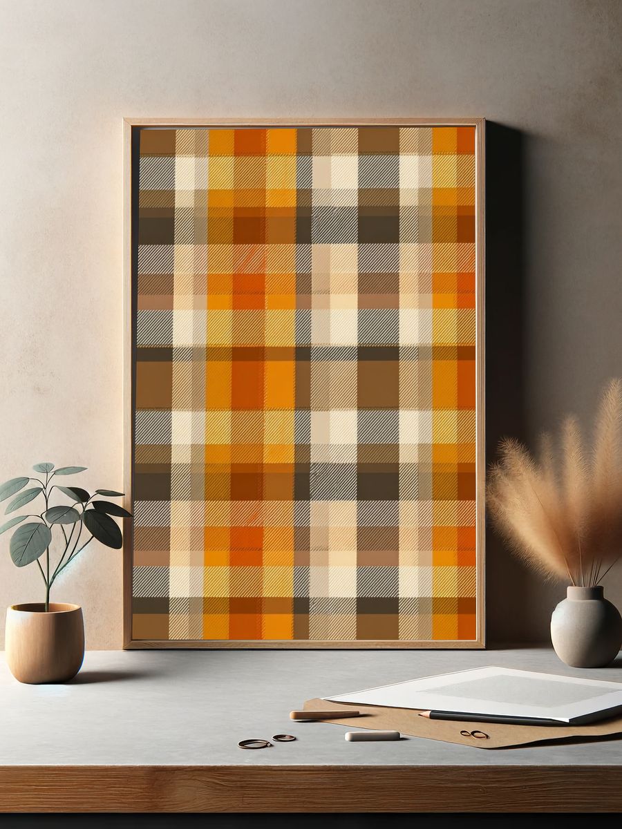 Plaid Pattern — Vintage Print. — room view 2