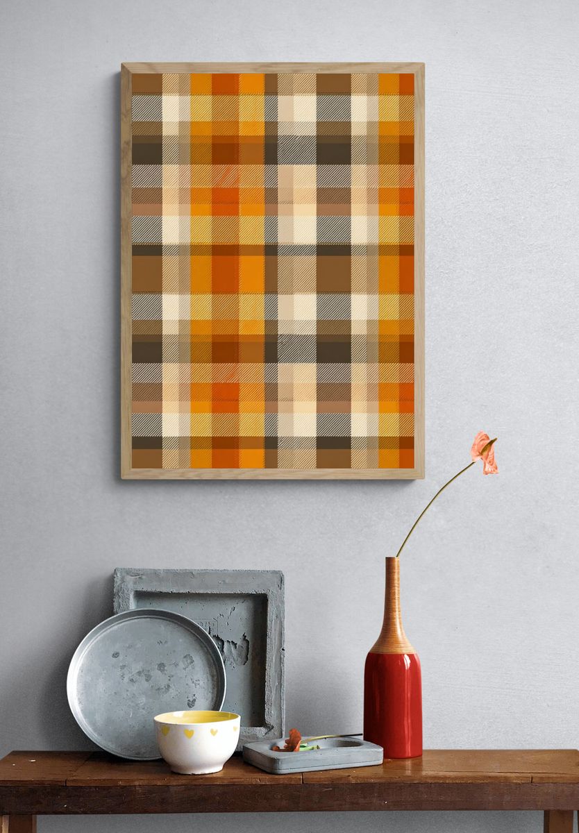 Plaid Pattern — Vintage Print. — room view 3