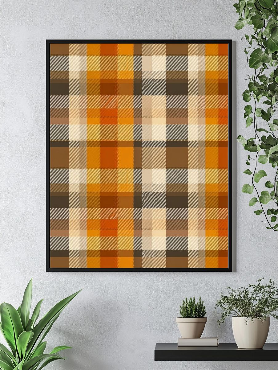 Plaid Pattern — Vintage Print. — room view 4