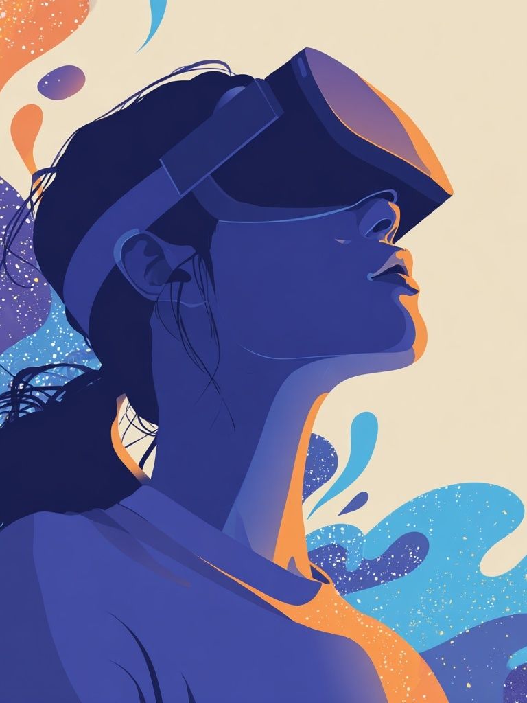 Virtual Reality Woman Digital-Art Poster. poster — illustration art