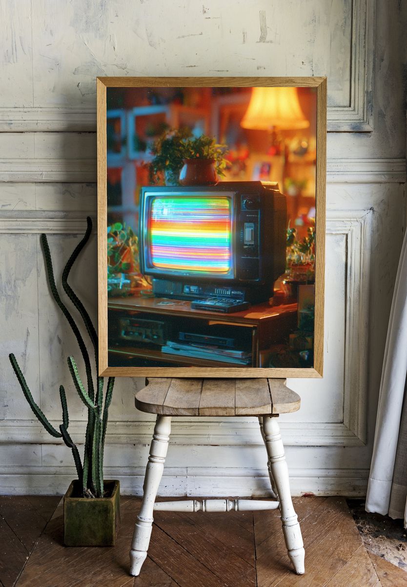 Retro TV Glow Poster. — room view 1