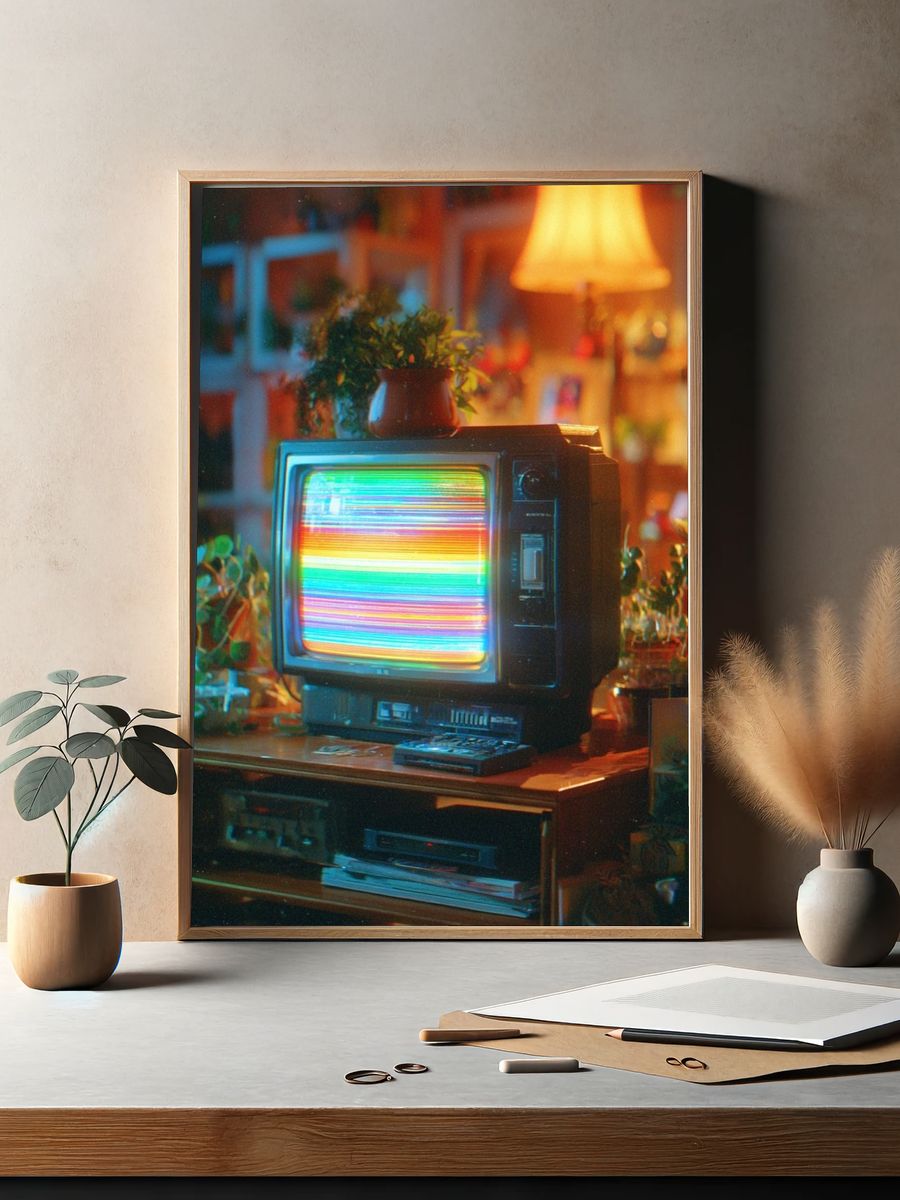 Retro TV Glow Poster. — room view 2