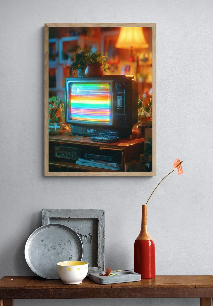 Retro TV Glow Poster. — room view 3