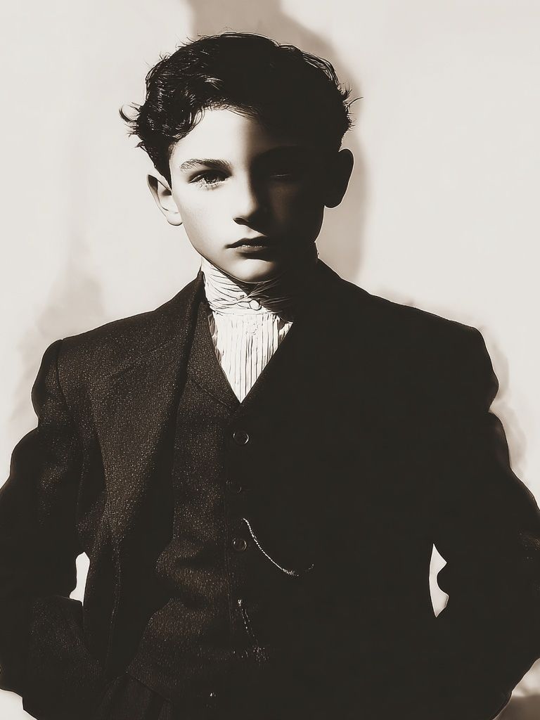 Vintage Portrait of a Young Boy — Fine Art Print. poster — fine-art art