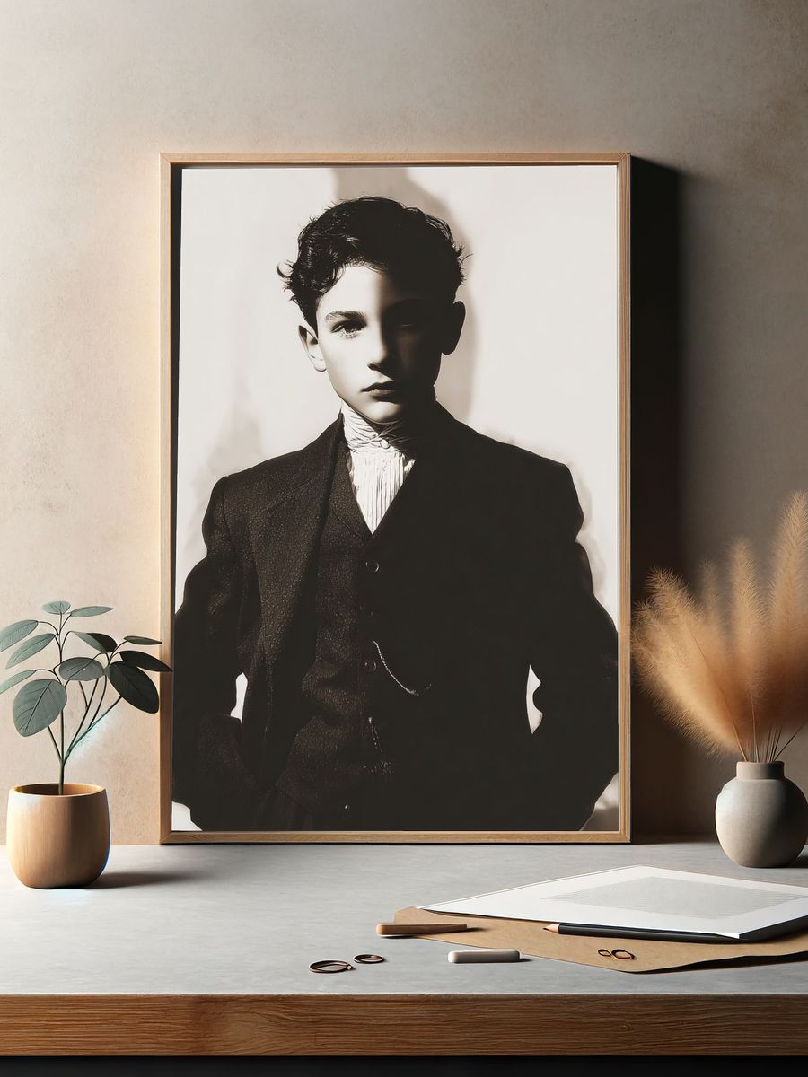 Vintage Portrait of a Young Boy — Fine Art Print. — room view 2