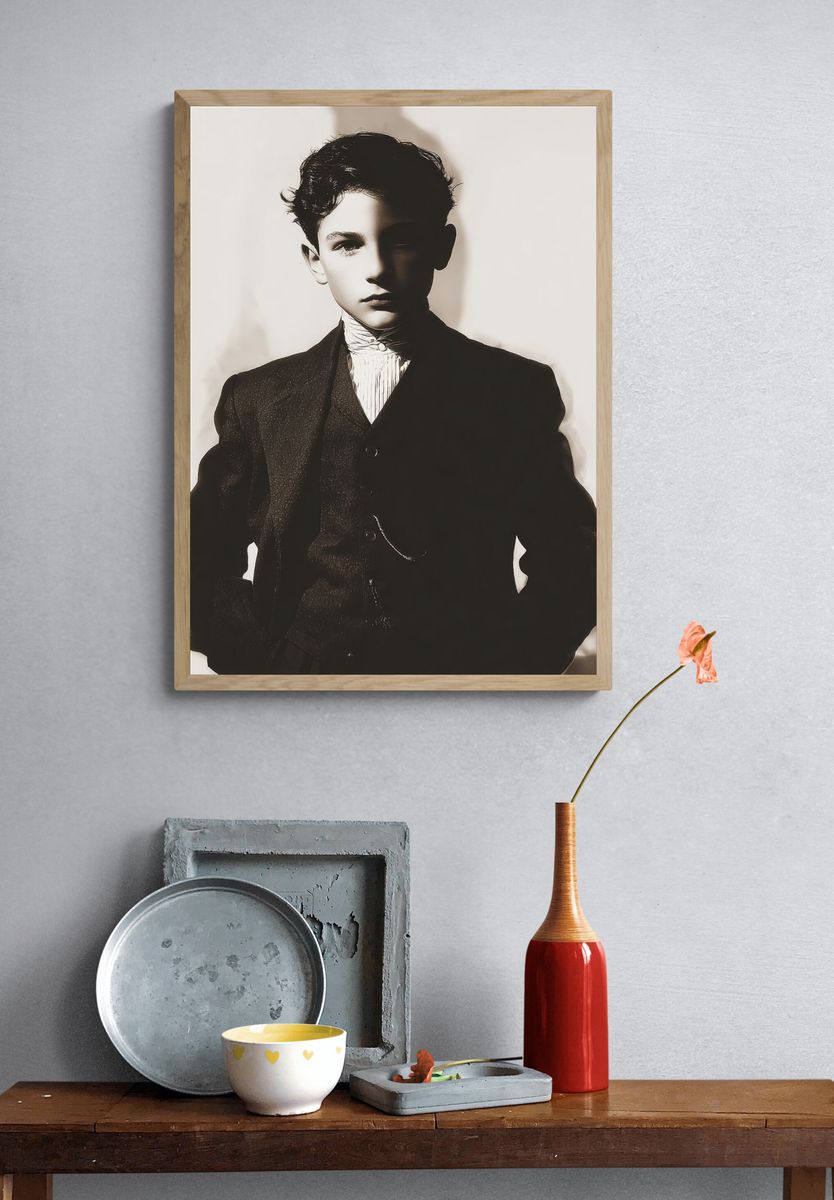 Vintage Portrait of a Young Boy — Fine Art Print. — room view 3