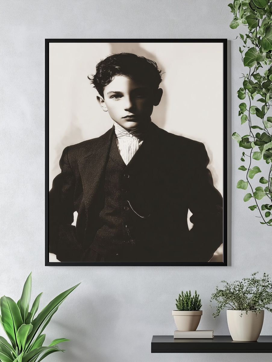Vintage Portrait of a Young Boy — Fine Art Print. — room view 4