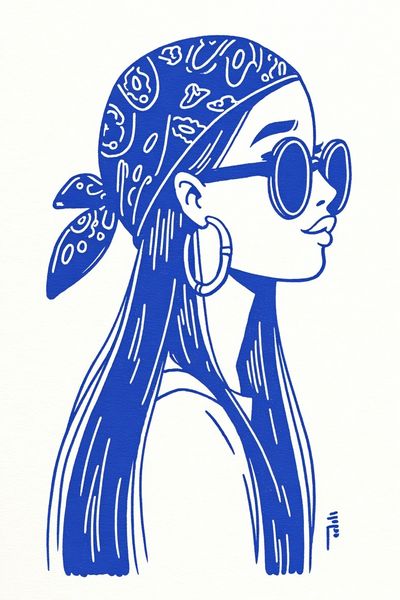 Stylish Woman — Illustration Print. poster print