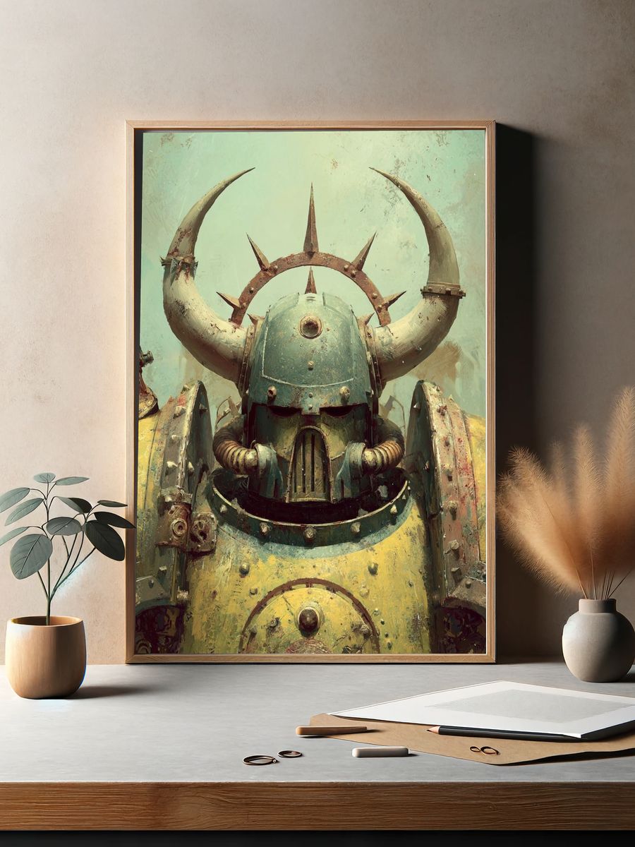 Warrior Armor — Digital Art Print. — room view 2