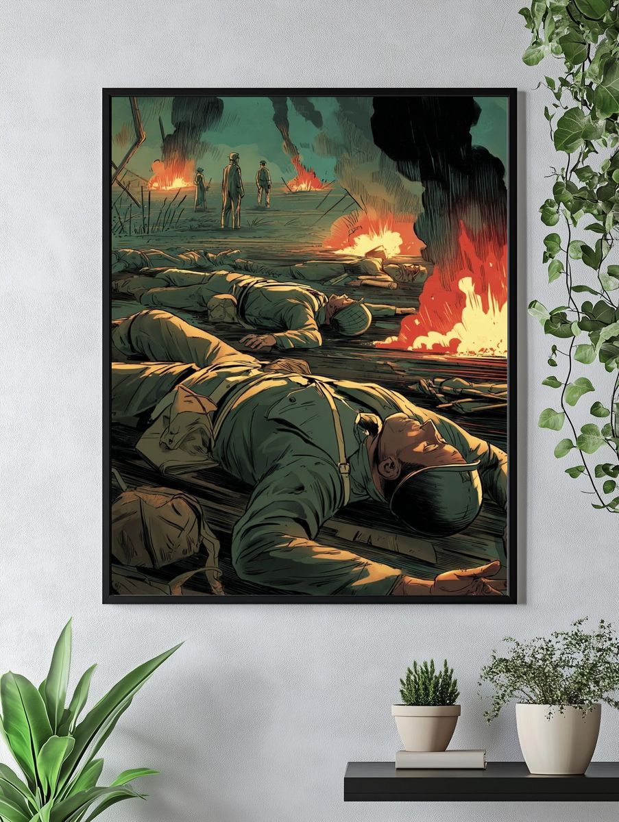 War Battlefield Illustration Poster. — room view 4