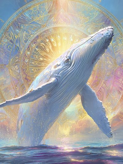 Whale Breaching — Surreal Art Print. poster print