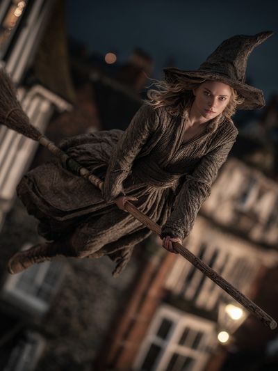 Witch on a Broomstick — Fantasy Print. poster