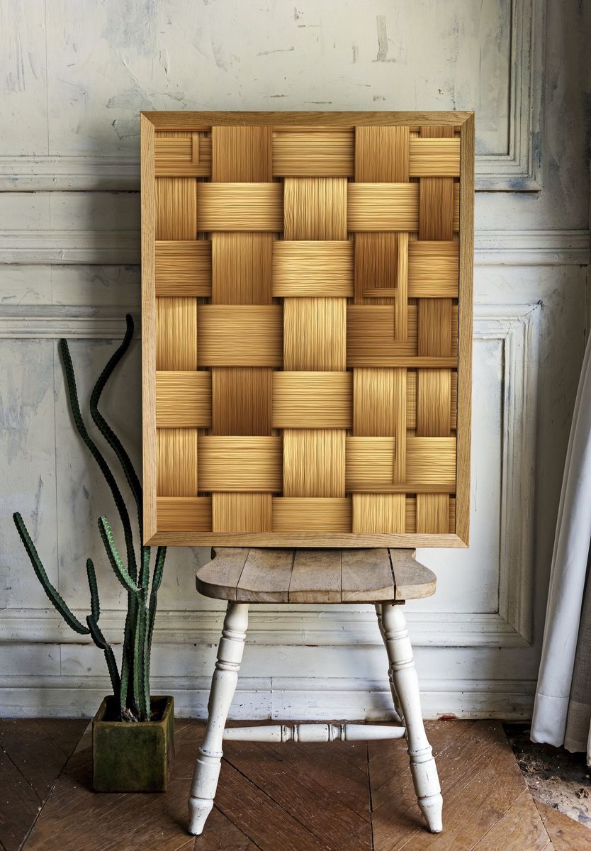 Woven Bamboo Texture Poster. — room view 1
