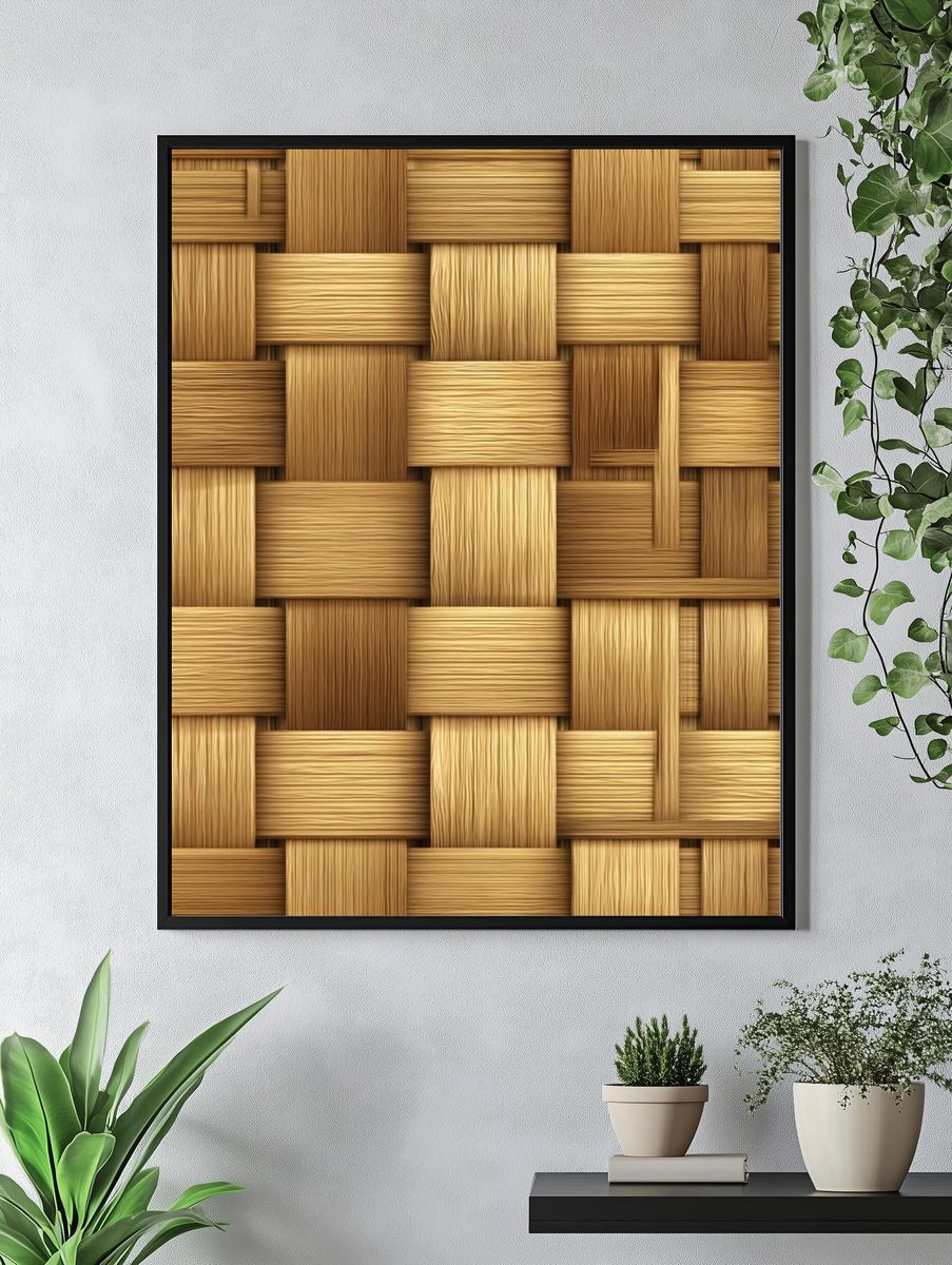 Woven Bamboo Texture Poster. — room view 4