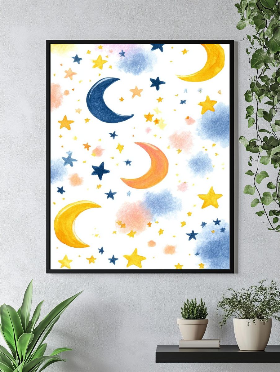 Celestial Dreams — Watercolor Print. — room view 4