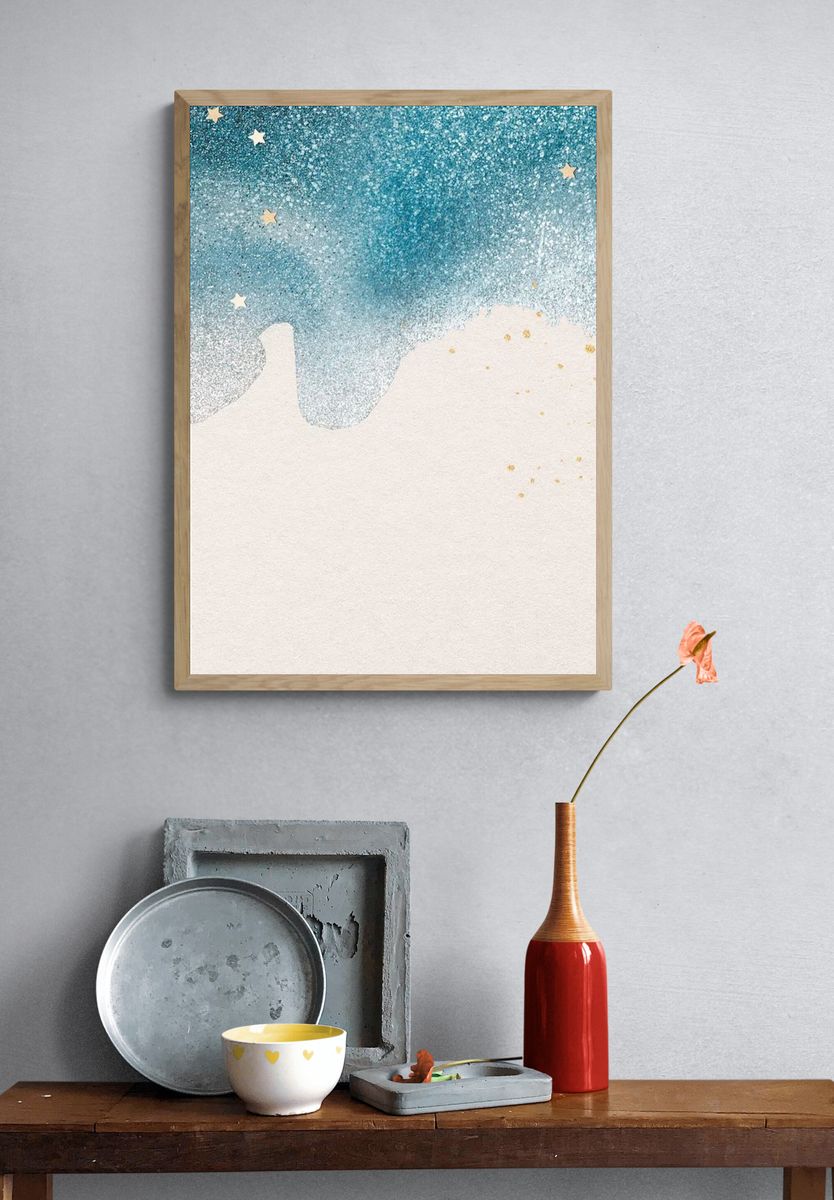 Starry Night Sky — Watercolor Print. — room view 3
