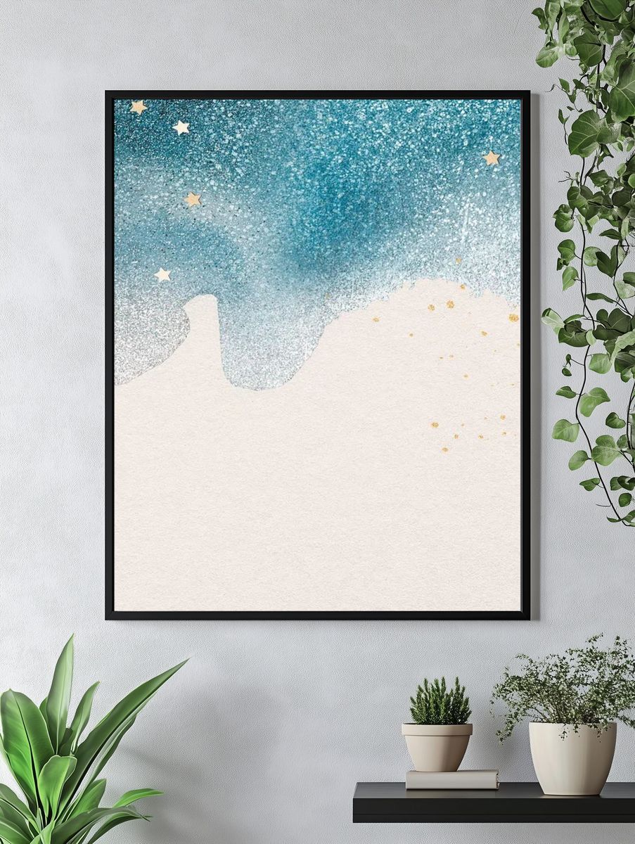 Starry Night Sky — Watercolor Print. — room view 4