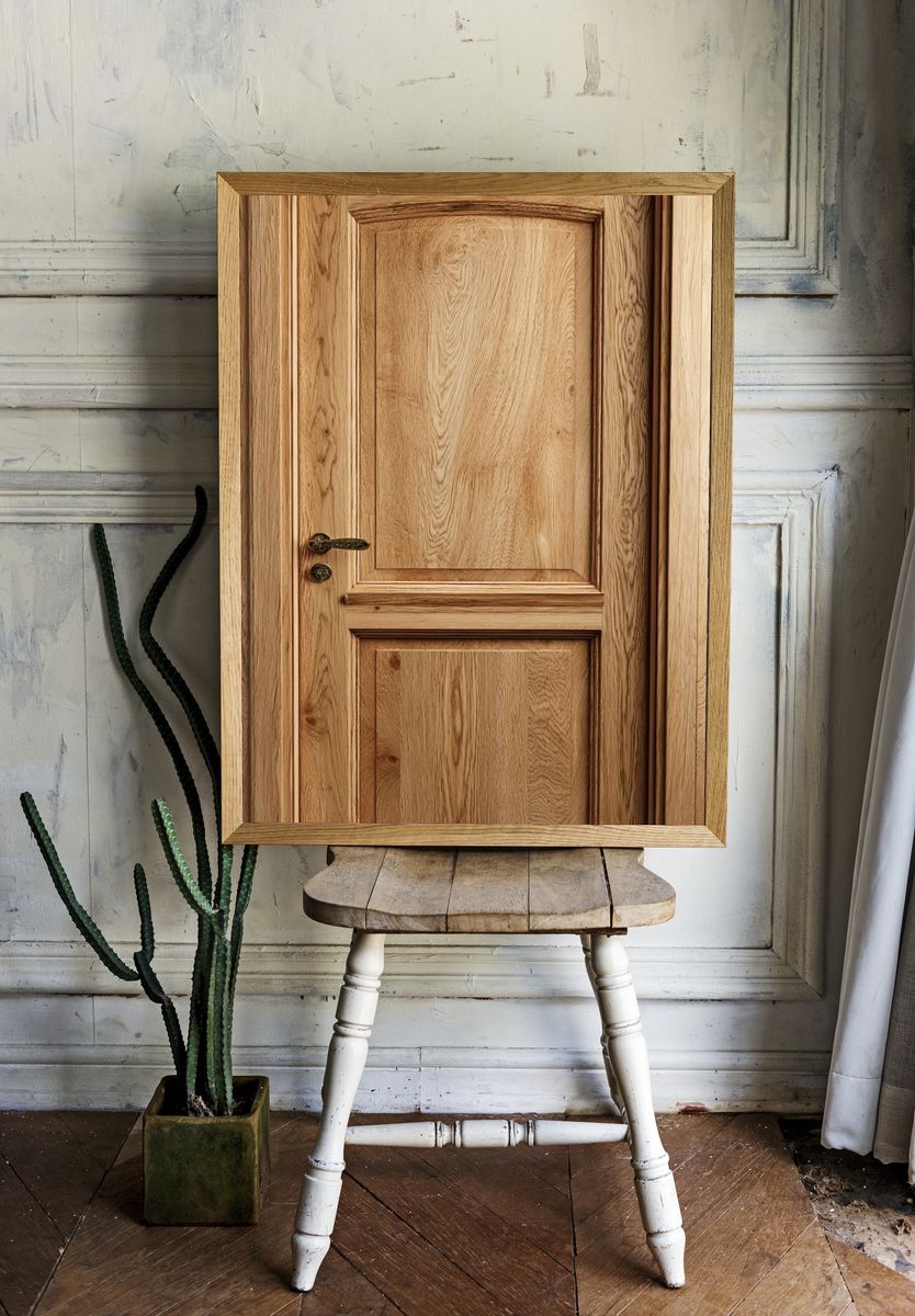 Elegant Wooden Door — Fine Art Print. — room view 1