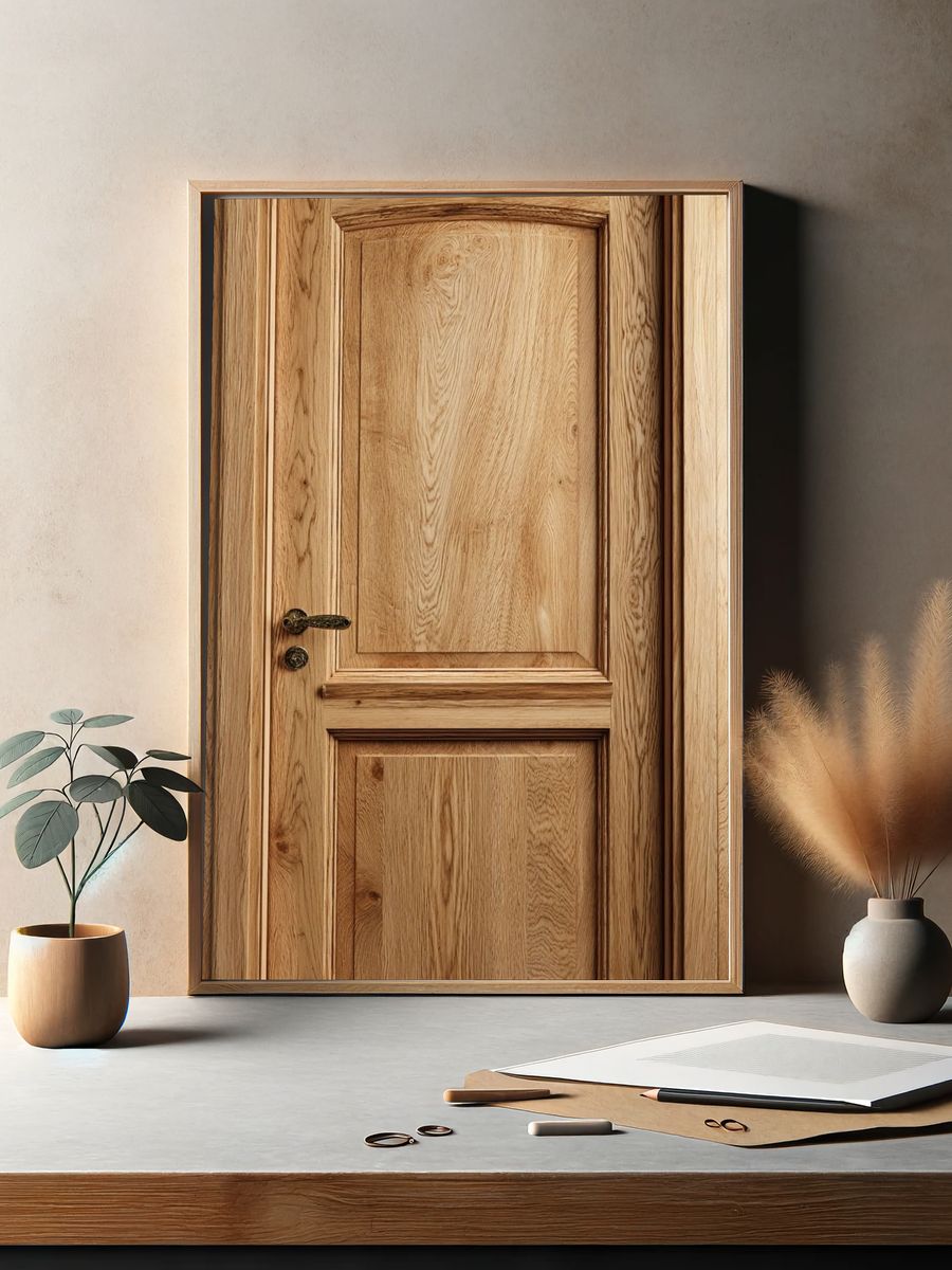 Elegant Wooden Door — Fine Art Print. — room view 2