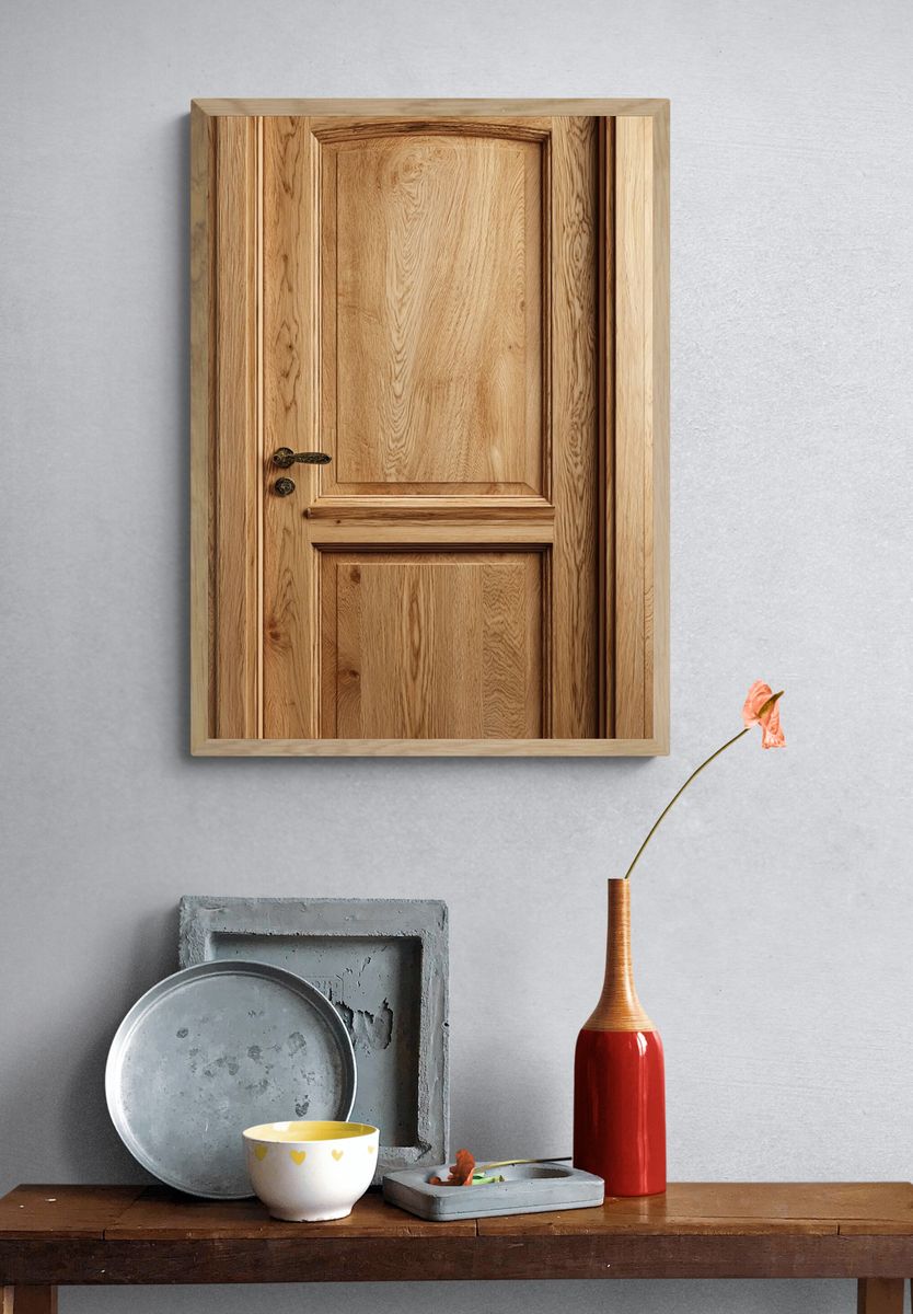 Elegant Wooden Door — Fine Art Print. — room view 3