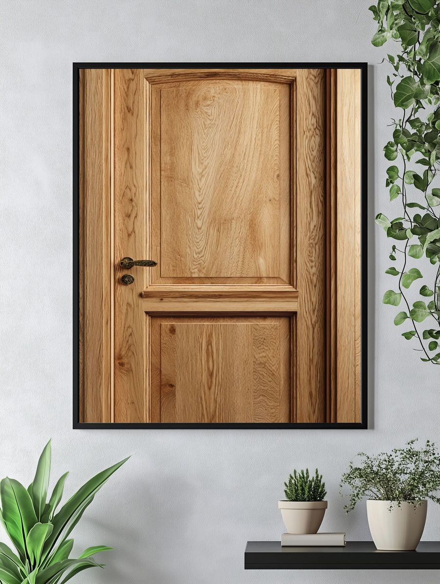 Elegant Wooden Door — Fine Art Print. — room view 4