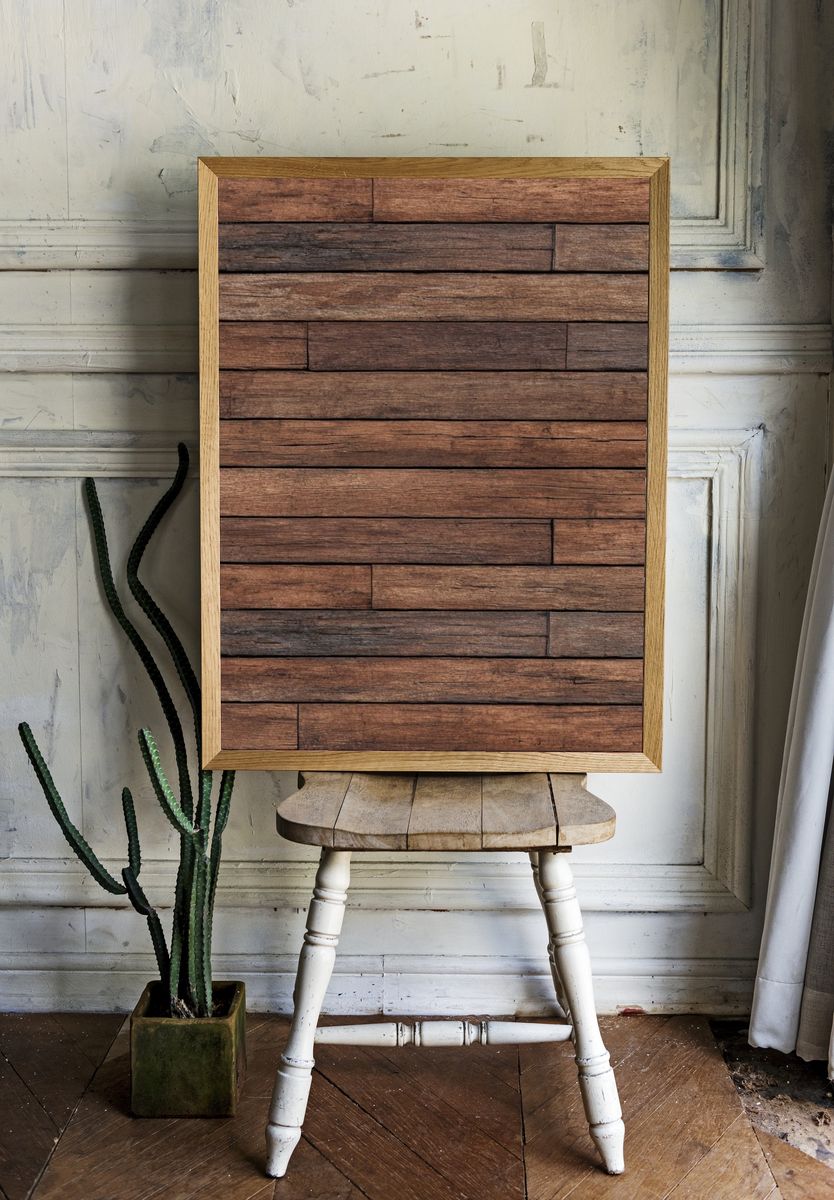 Rustic Wood Planks Texture Print. — room view 1