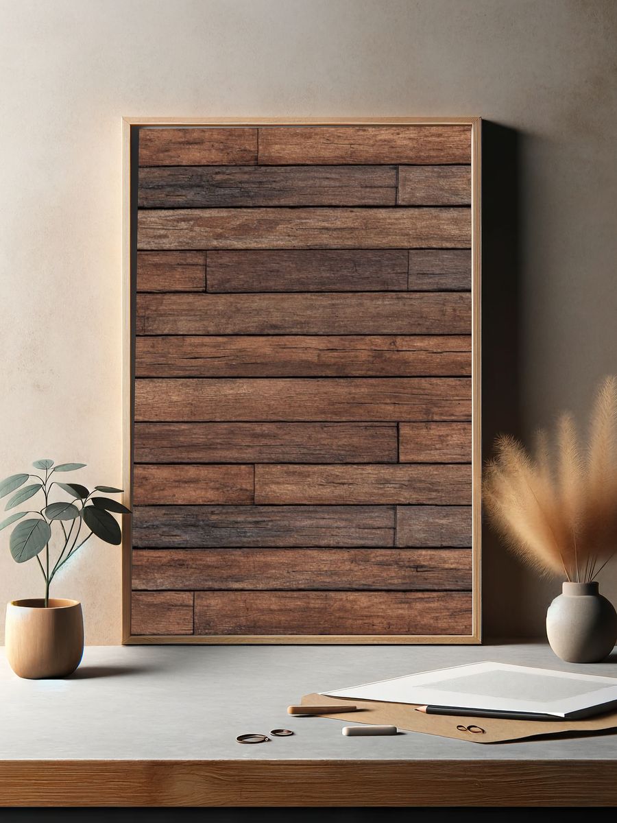 Rustic Wood Planks Texture Print. — room view 2