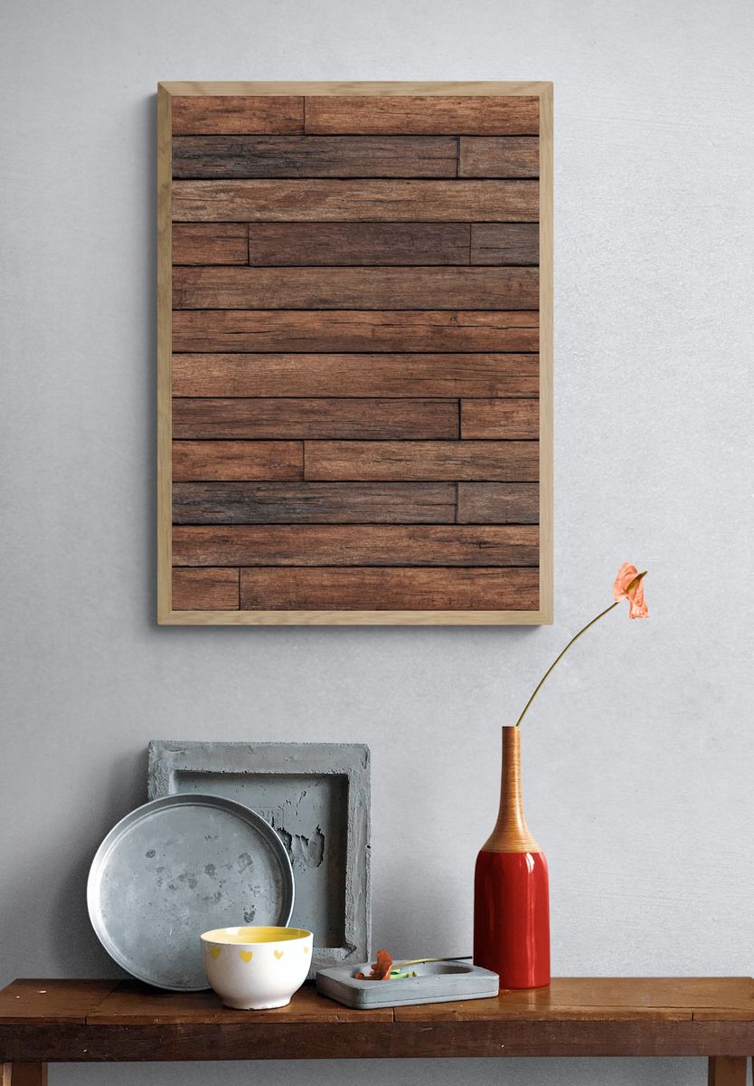 Rustic Wood Planks Texture Print. — room view 3