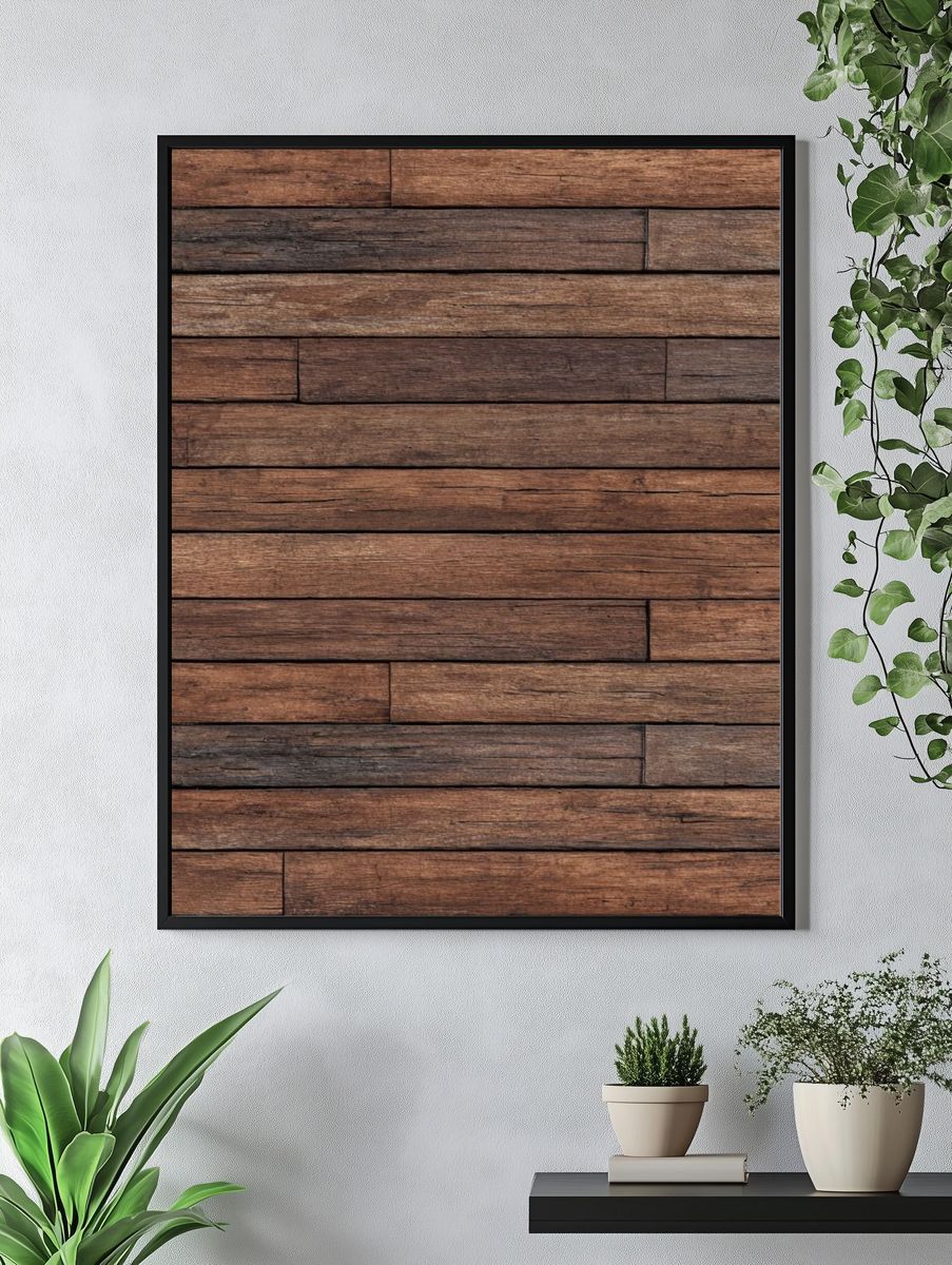 Rustic Wood Planks Texture Print. — room view 4