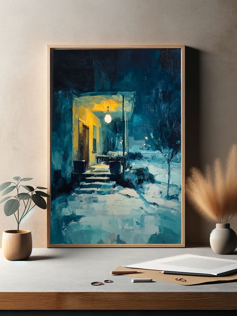 Winter Evening Glow — Fine Art Print. — room view 2