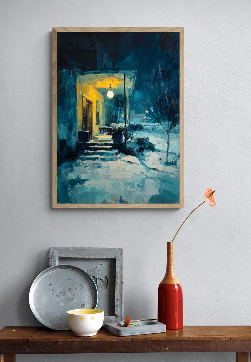 Winter Evening Glow — Fine Art Print. — room view 3