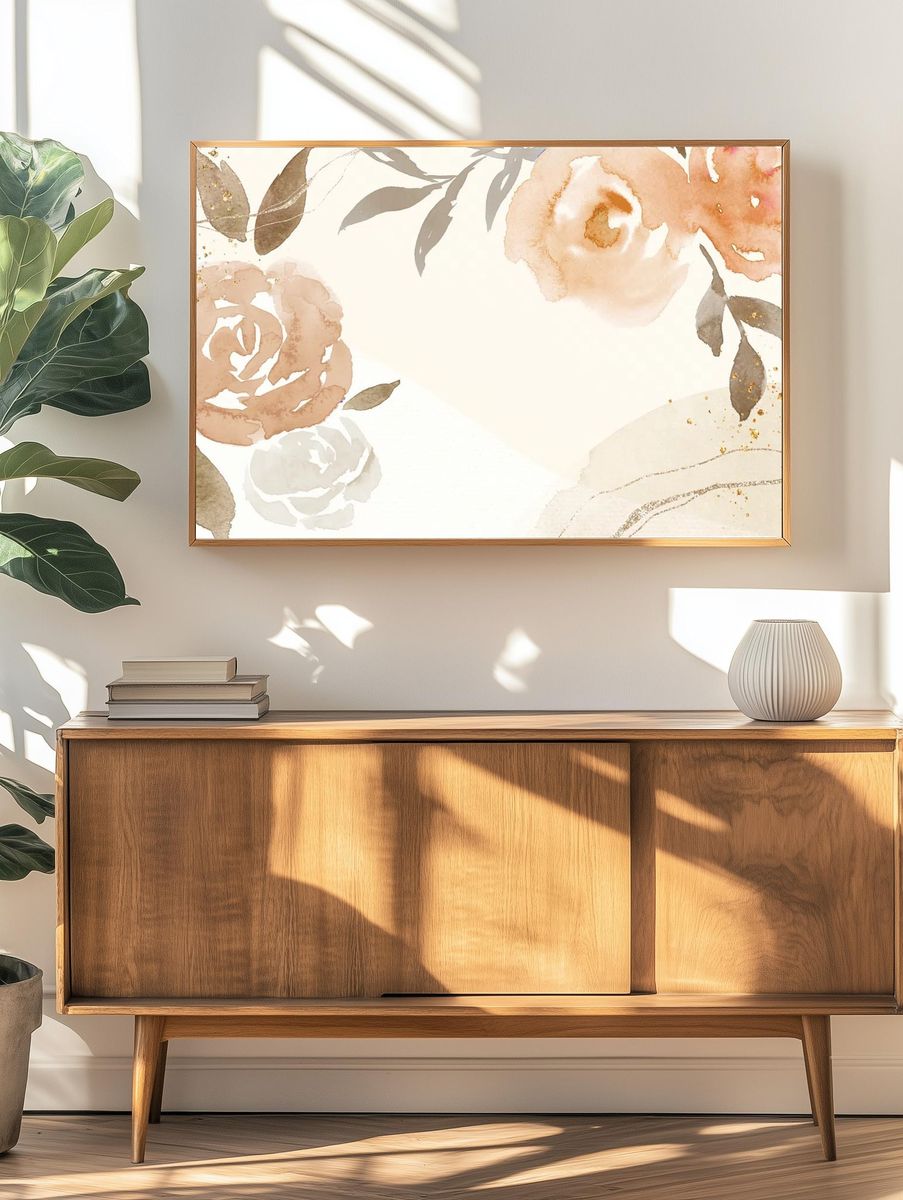 Watercolor Floral Elegance Poster. — room view 3