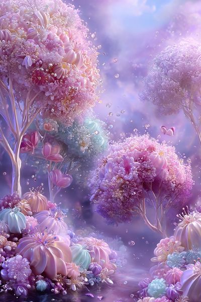 Whimsical Floral Fantasy Poster. poster print