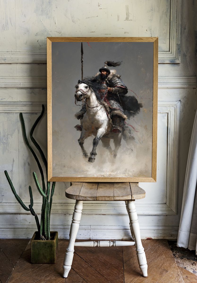 Warrior on Horseback — Fine Art Print. — room view 1