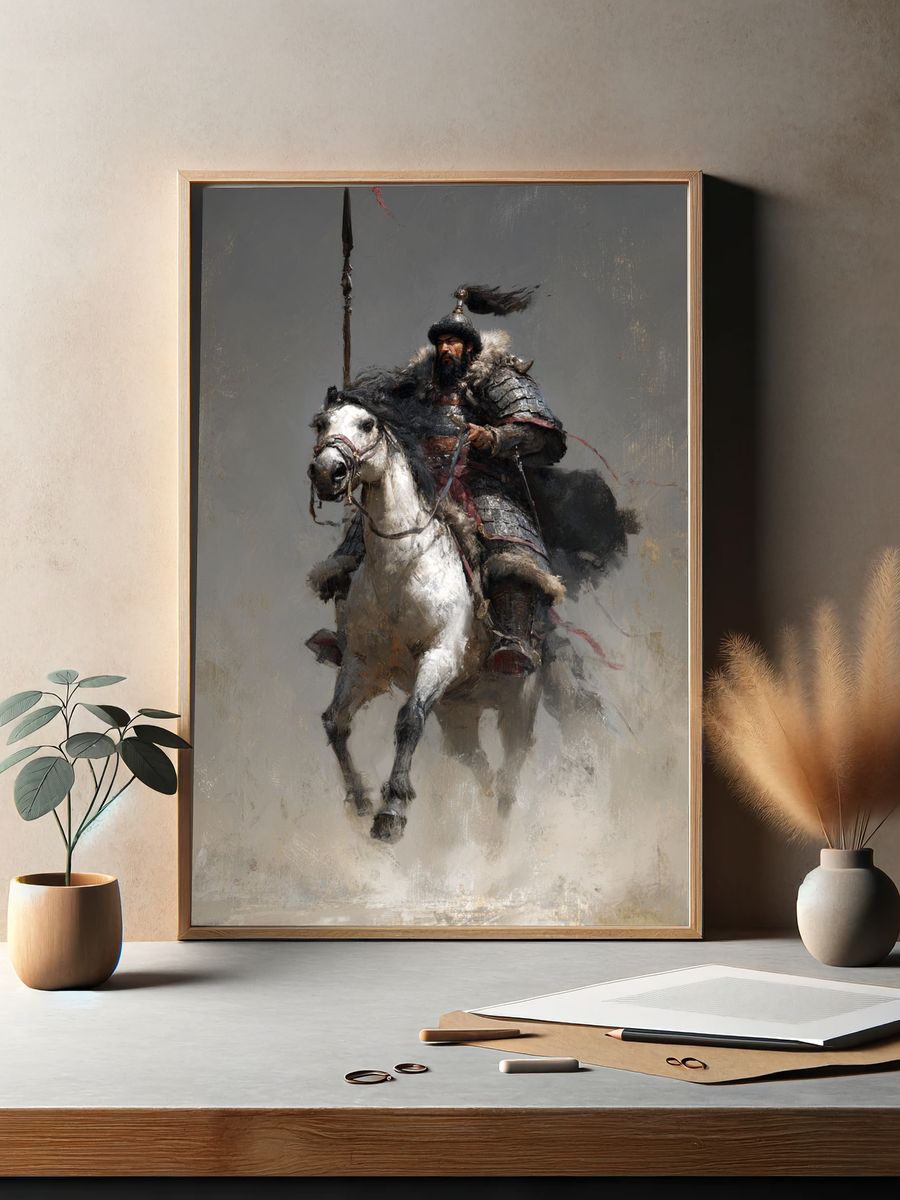Warrior on Horseback — Fine Art Print. — room view 2