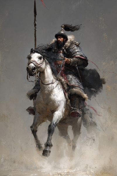 Warrior on Horseback — Fine Art Print. poster print