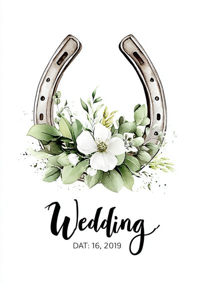 Wedding Horseshoe Floral Print. poster print