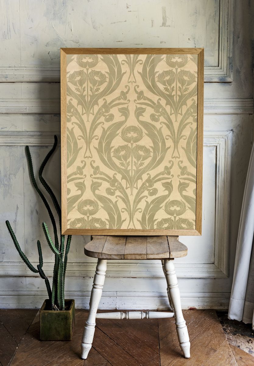 Textile Fragment by William Morris (c 1900) — Art Print. — room view 1