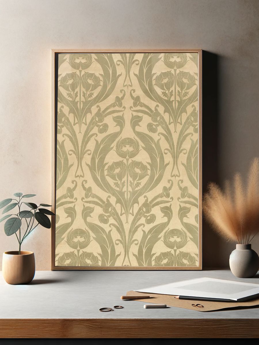 Textile Fragment by William Morris (c 1900) — Art Print. — room view 2