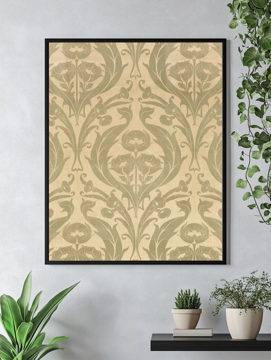 Textile Fragment by William Morris (c 1900) — Art Print. — room view 4