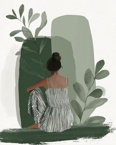 Woman in Stripes — Illustration Print. poster