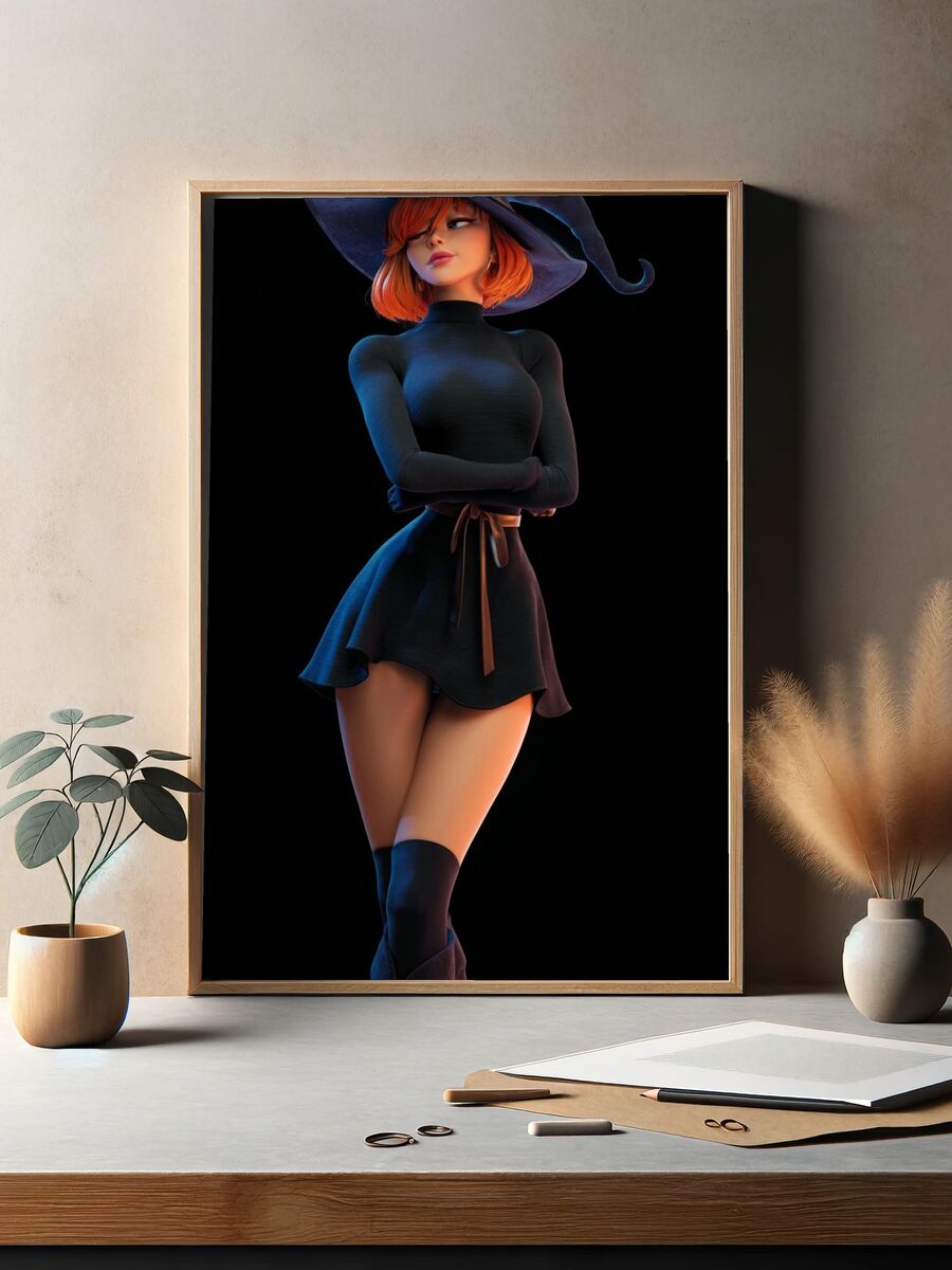 Stylish Witch — Illustration Print. — room view 2