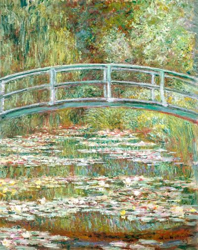 Water Lilies and Bridge — Impressionism Print. poster print