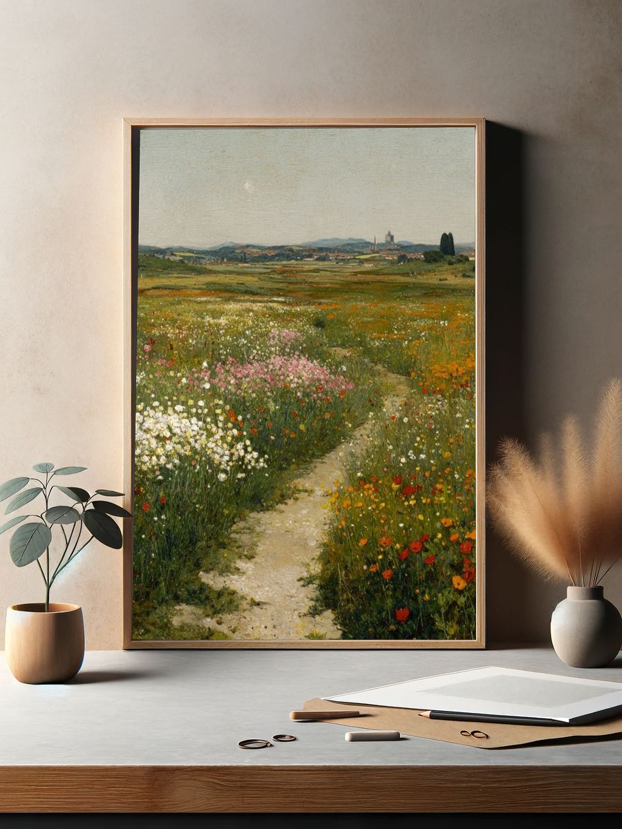 Wildflower Meadow Landscape Print. — room view 2