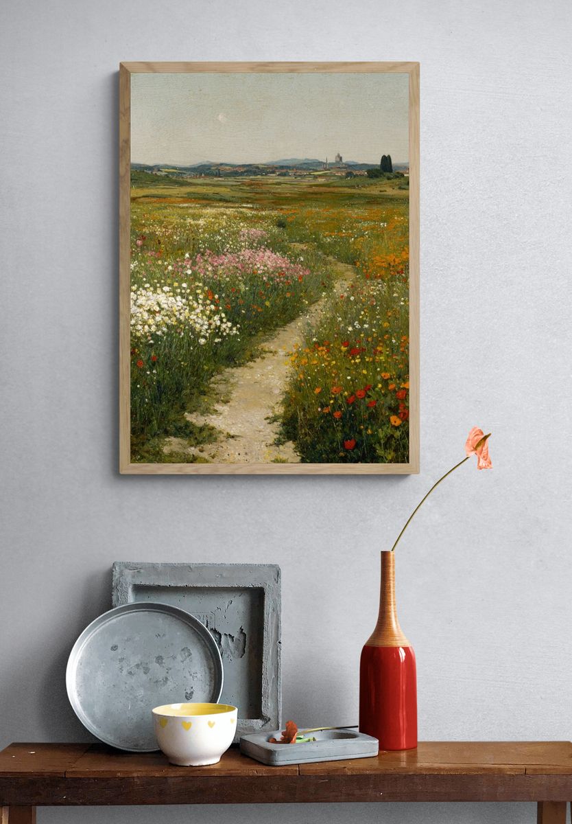 Wildflower Meadow Landscape Print. — room view 3