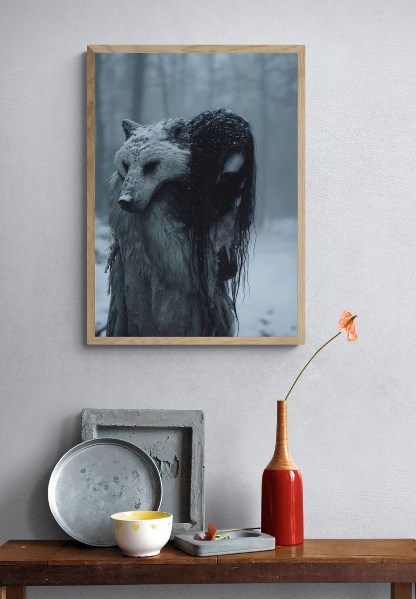 Mystical Wolf Spirit — Fine Art Print. — room view 3