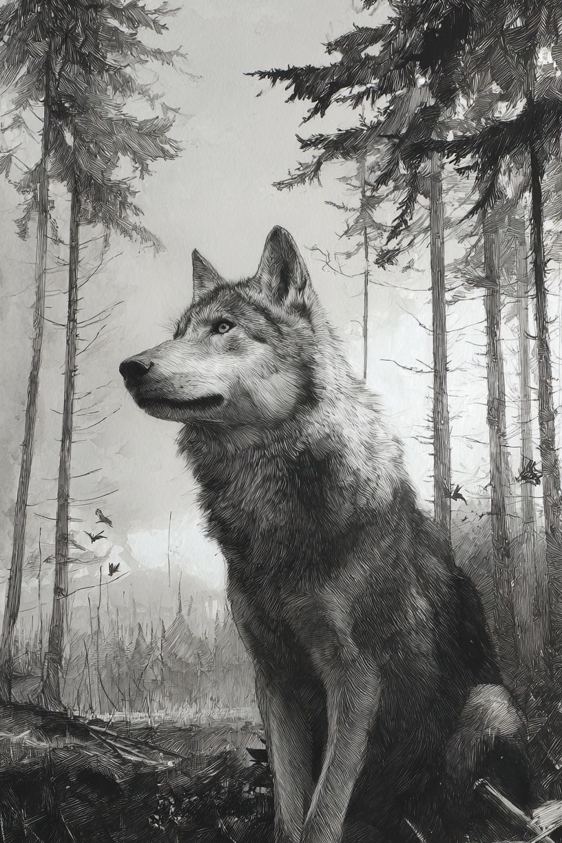 Majestic Wolf — Fine Art Print. poster detail