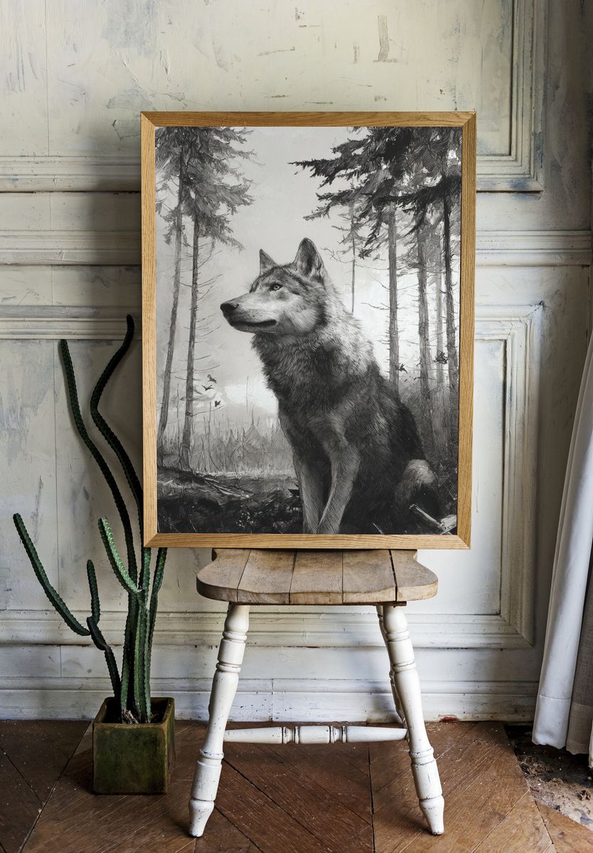 Majestic Wolf — Fine Art Print. — room view 1