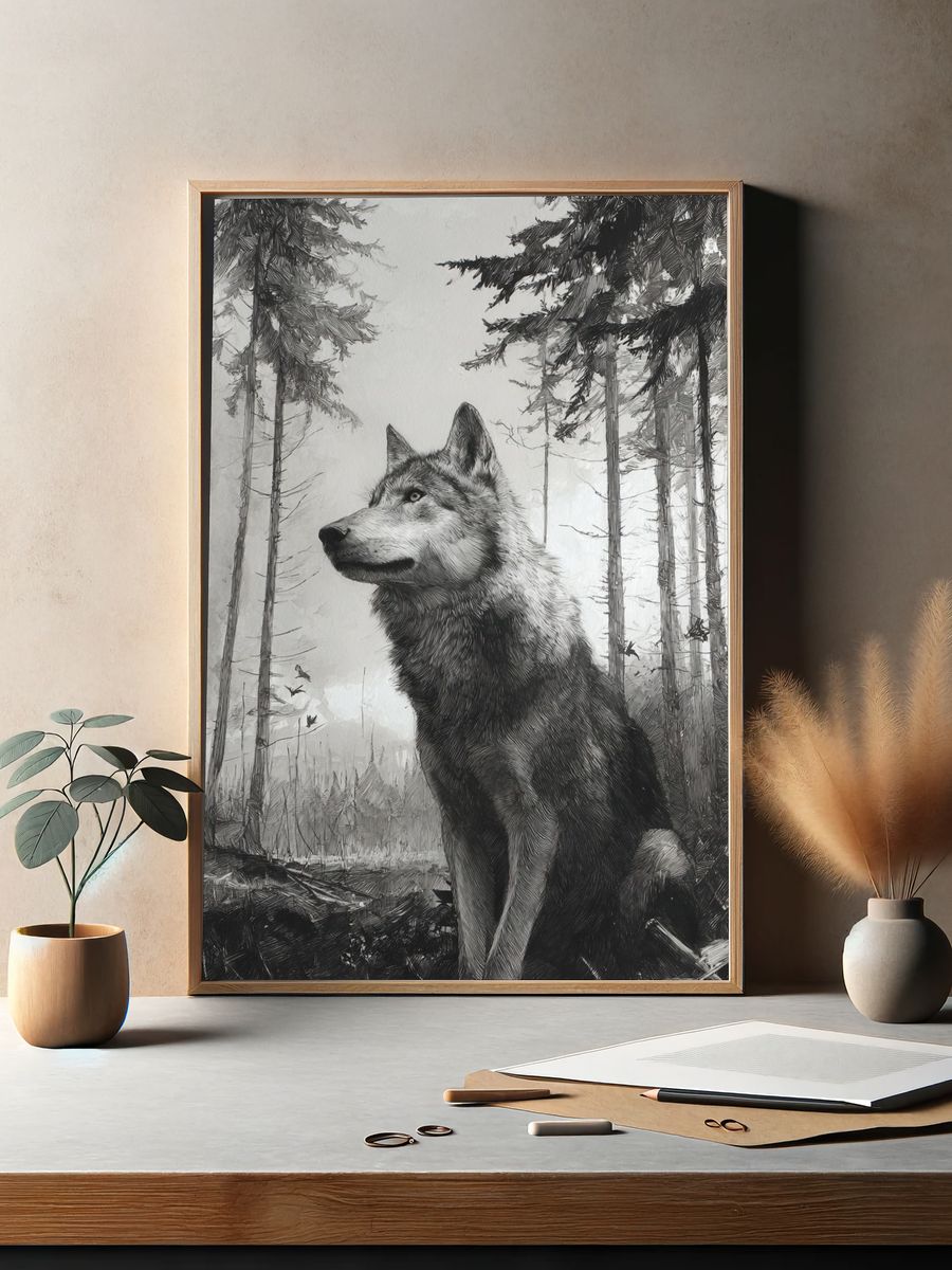 Majestic Wolf — Fine Art Print. — room view 2