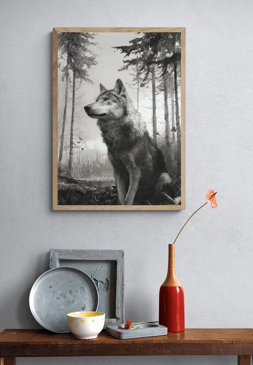 Majestic Wolf — Fine Art Print. — room view 3